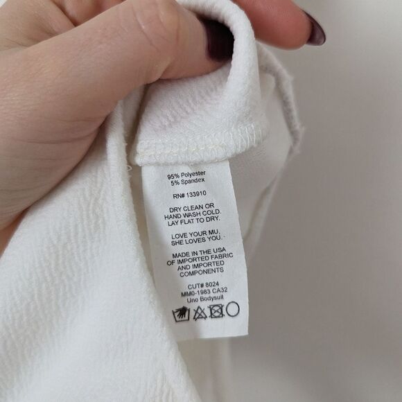 Show Me Your Mumu bone white one shoulder Uno thong one piece bodysuit - Picture 5 of 7